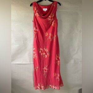 Studio 1 Coral Floral Maxi Dress. Size 16